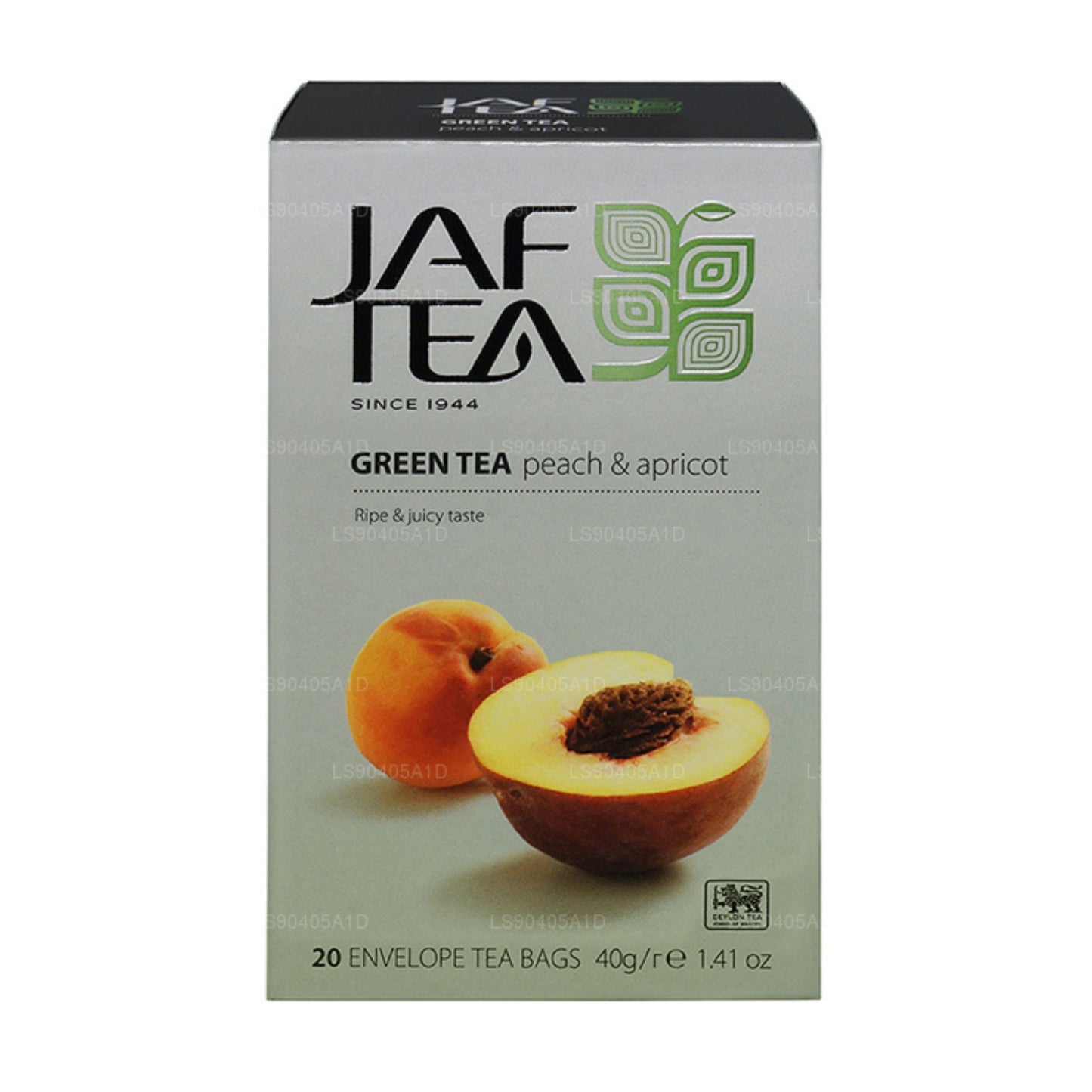 Jaf Tea Pure Green Collection Grüntee Pfirsich und Aprikose (40 g) 20 Teebeutel