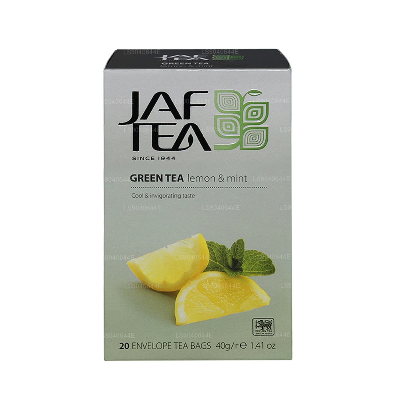 Jaf Tea Pure Green Collection Teebeutel in Folie, grüne Zitrone und Minze, 40 g