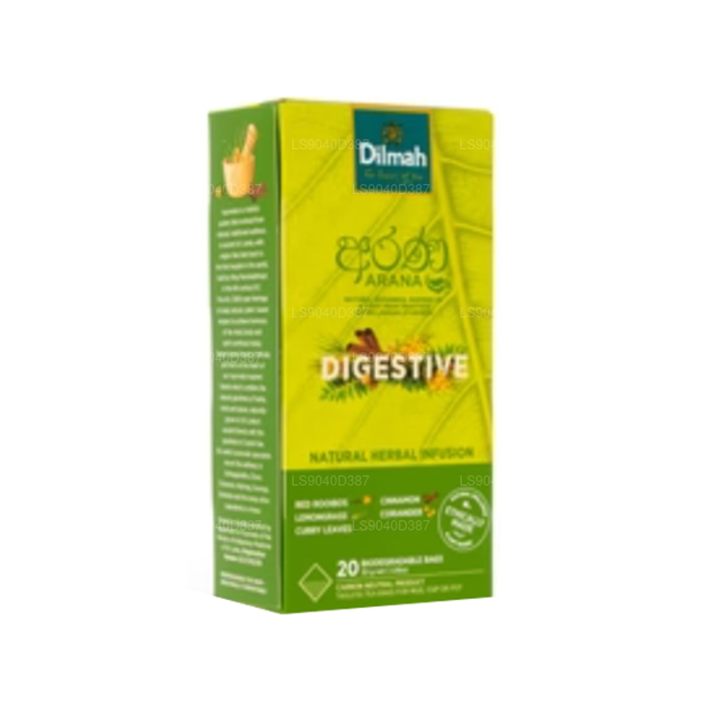 Dilmah Arana Digestive Red Rooibos natürlicher Kräutertee (20 Teebeutel ohne Etikett)