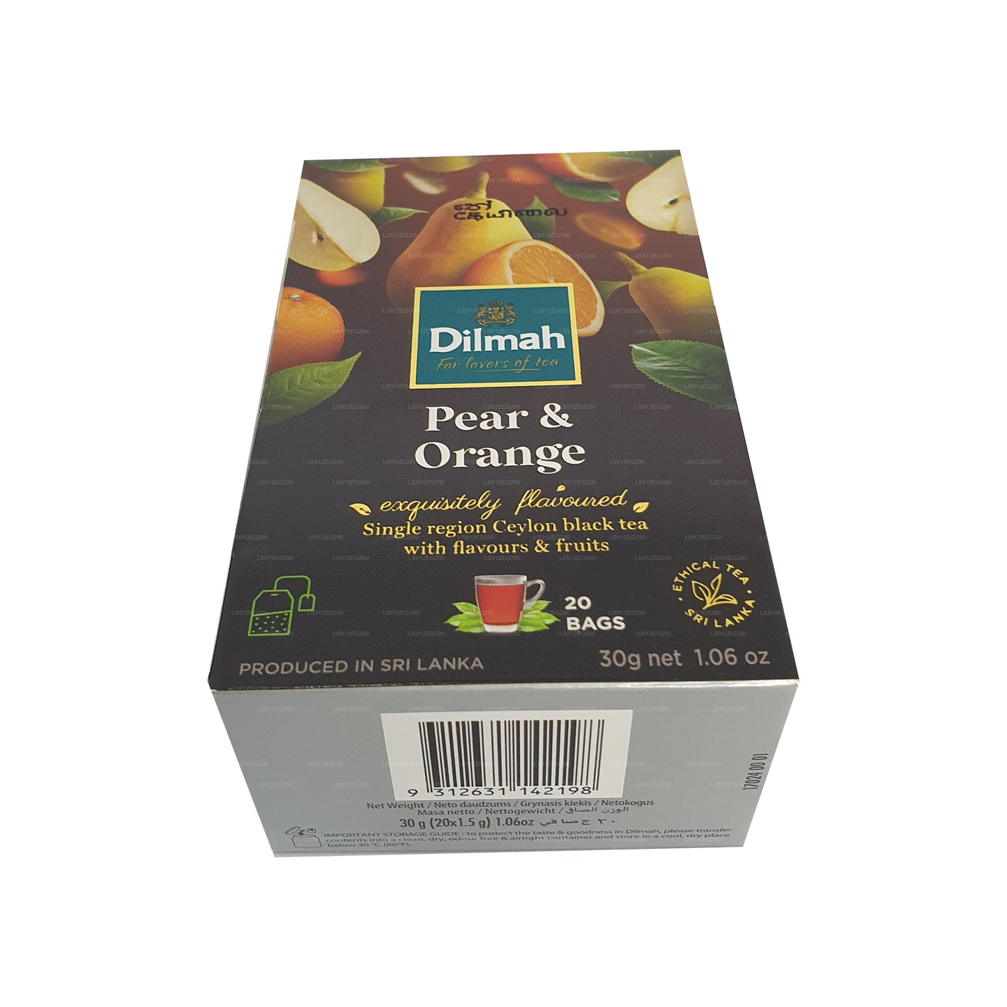 Dilmah Ceylon-Schwarztee mit Birnen- und Orangengeschmack (30 g) 20 Teebeutel