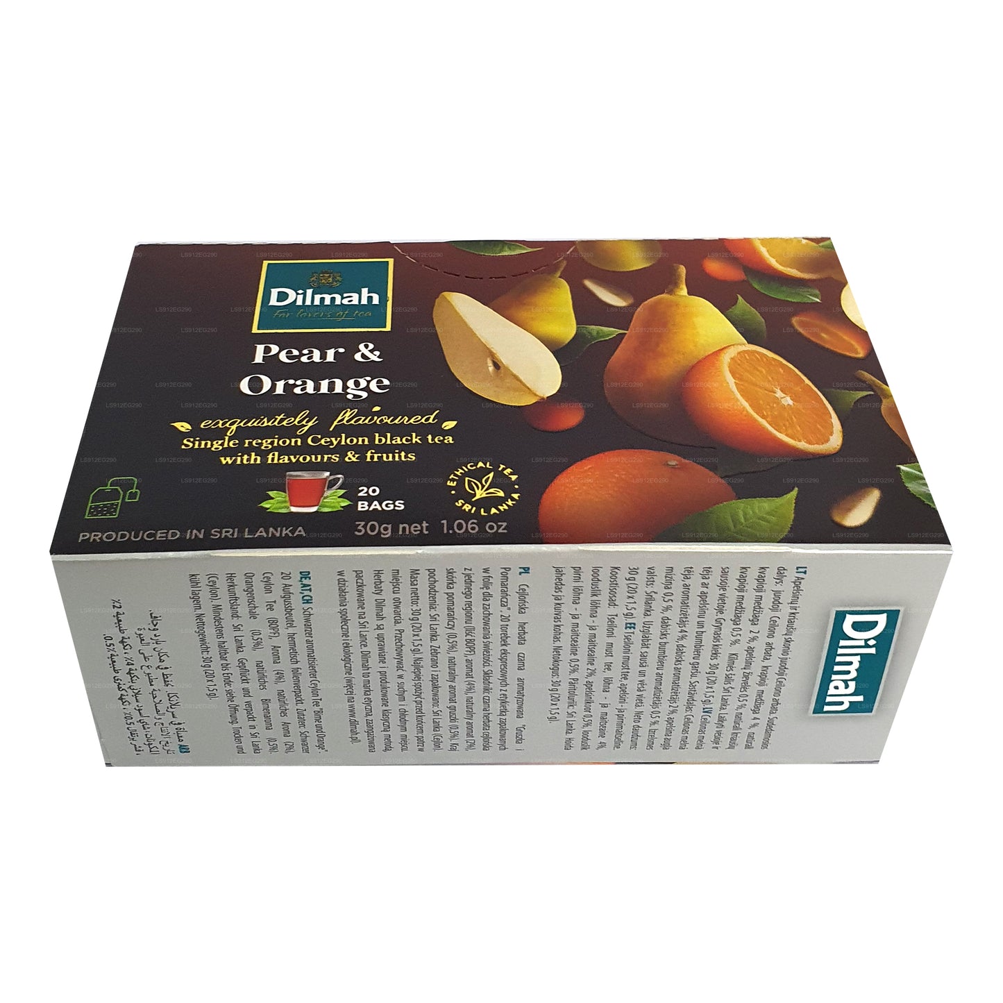 Dilmah Ceylon-Schwarztee mit Birnen- und Orangengeschmack (30 g) 20 Teebeutel