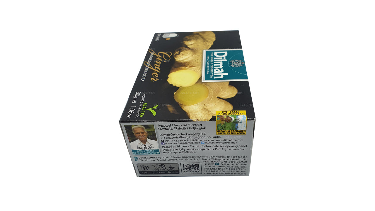 Dilmah Schwarzer Tee mit Ingwergeschmack (30 g) 20 Teebeutel