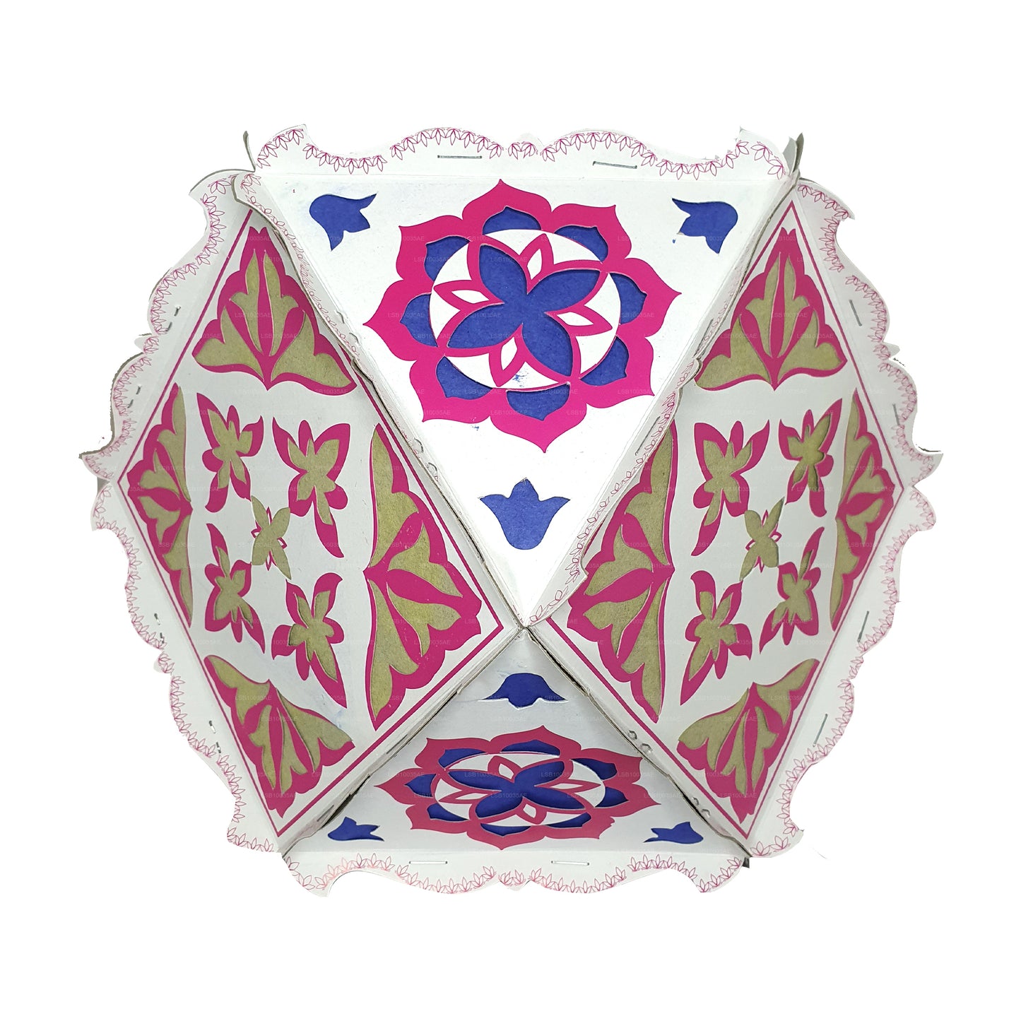 Lakpura Papp-Vesak-Laternen (Atapattam Koodu), 3er-Pack