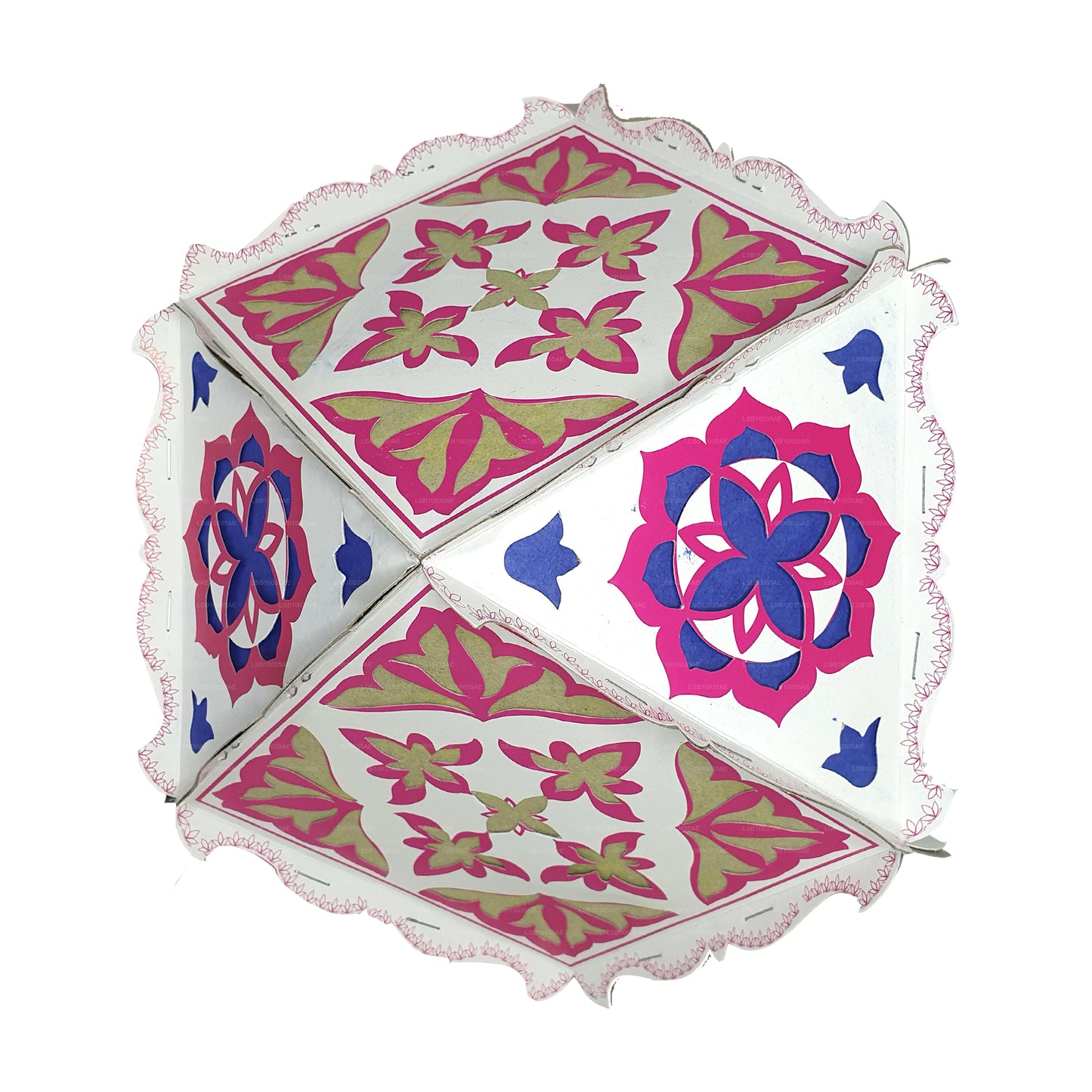 Lakpura Papp-Vesak-Laternen (Atapattam Koodu), 3er-Pack