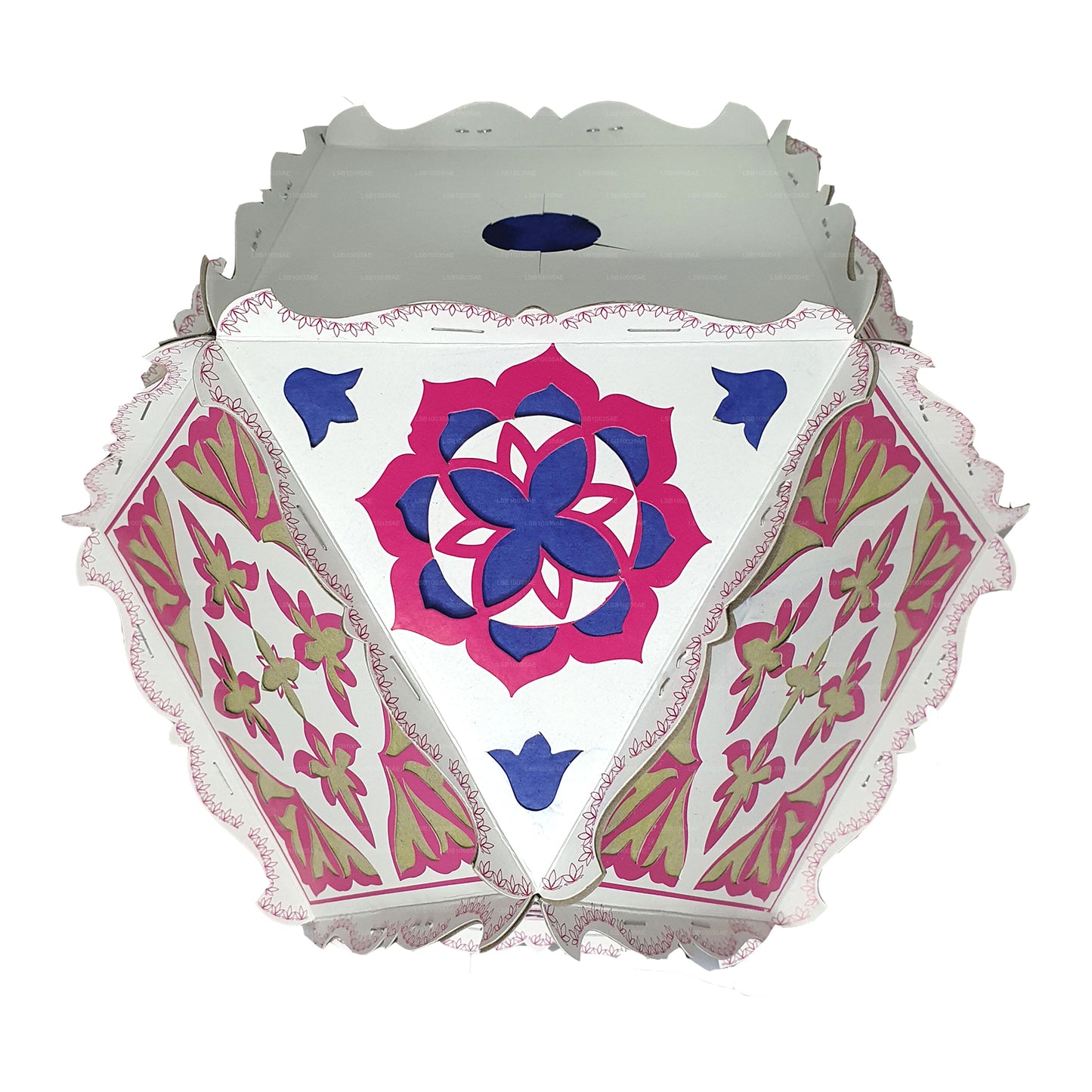 Lakpura Papp-Vesak-Laternen (Atapattam Koodu), 3er-Pack