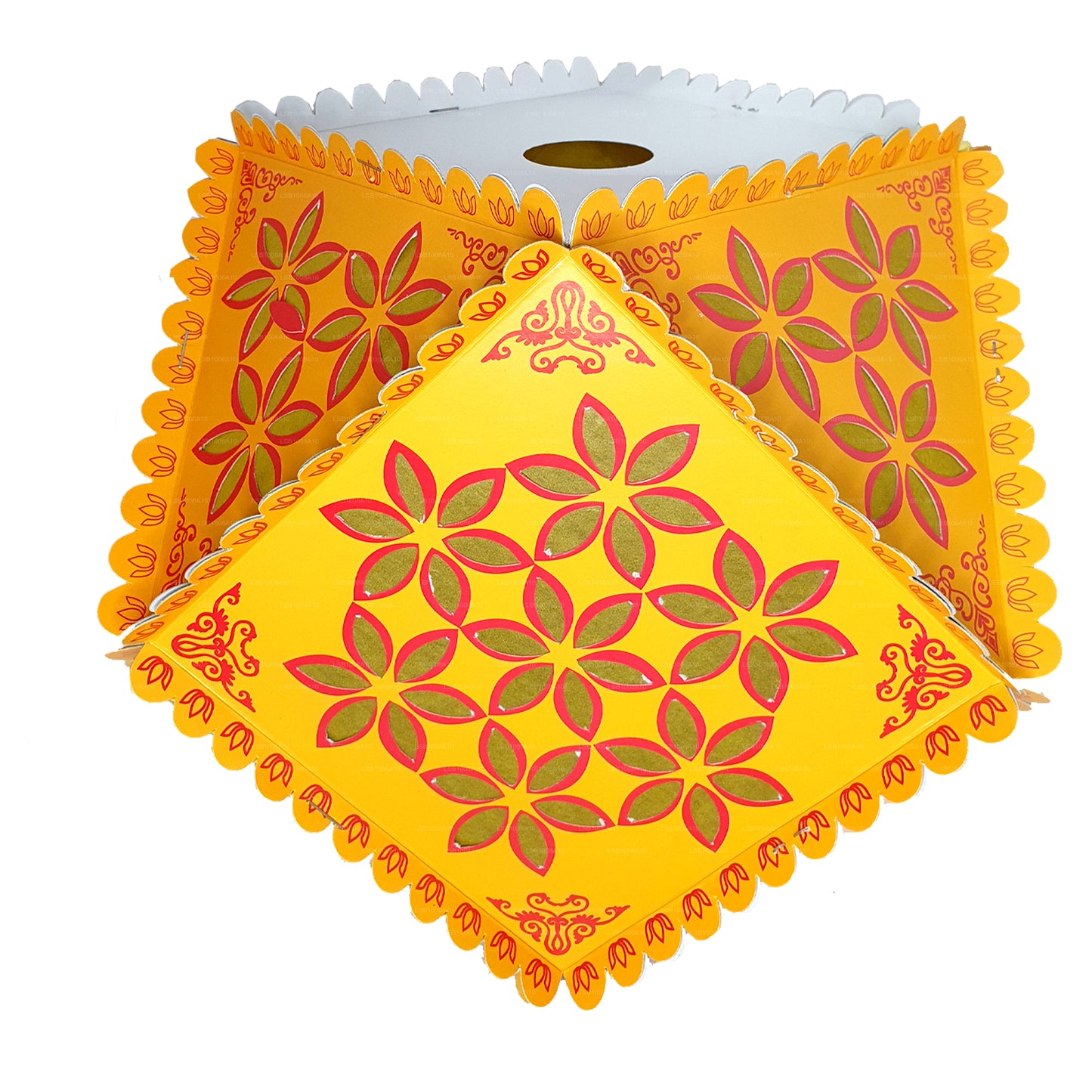 Lakpura Papp-Vesak-Laternen (Atapattam Koodu), 3er-Pack