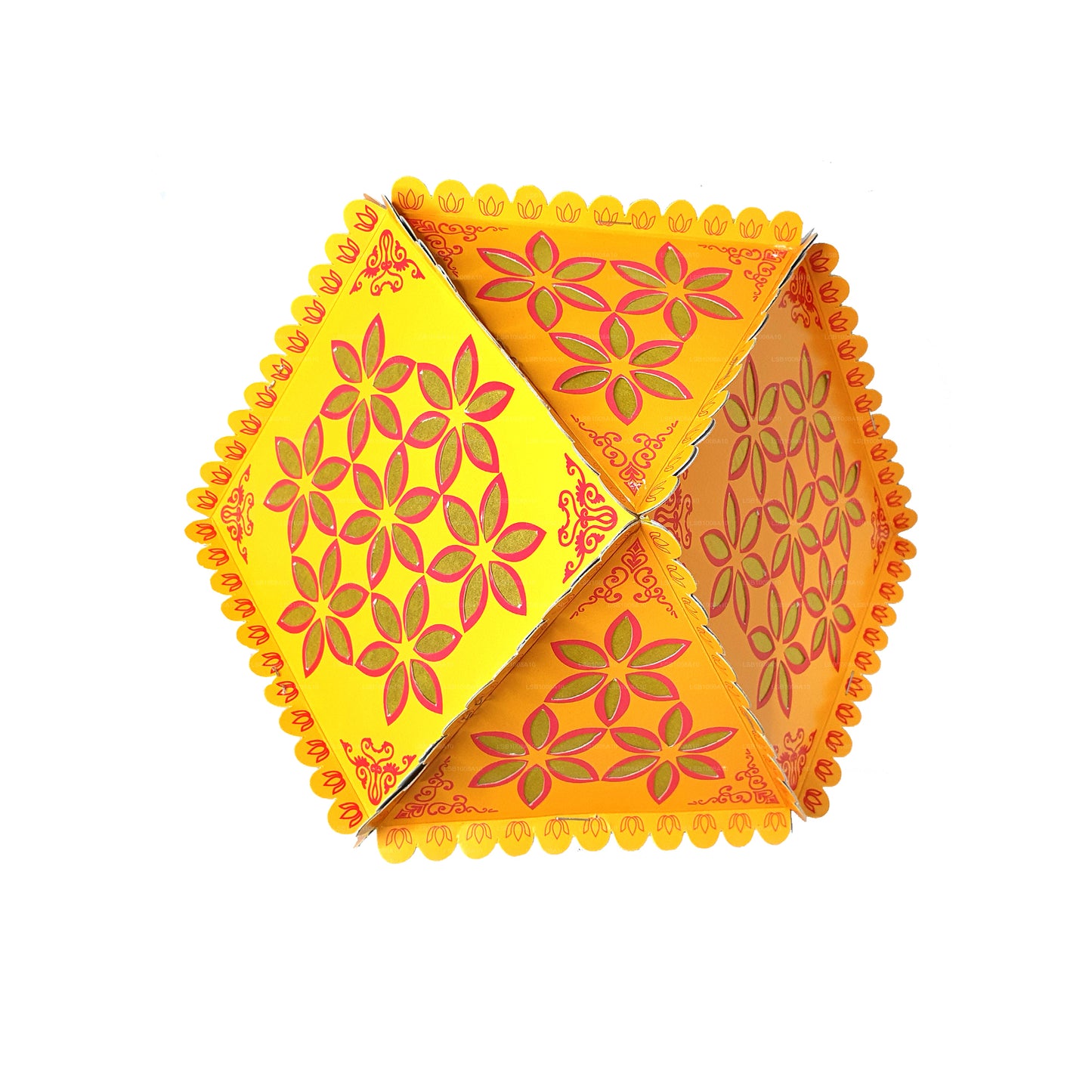 Lakpura Papp-Vesak-Laternen (Atapattam Koodu), 3er-Pack