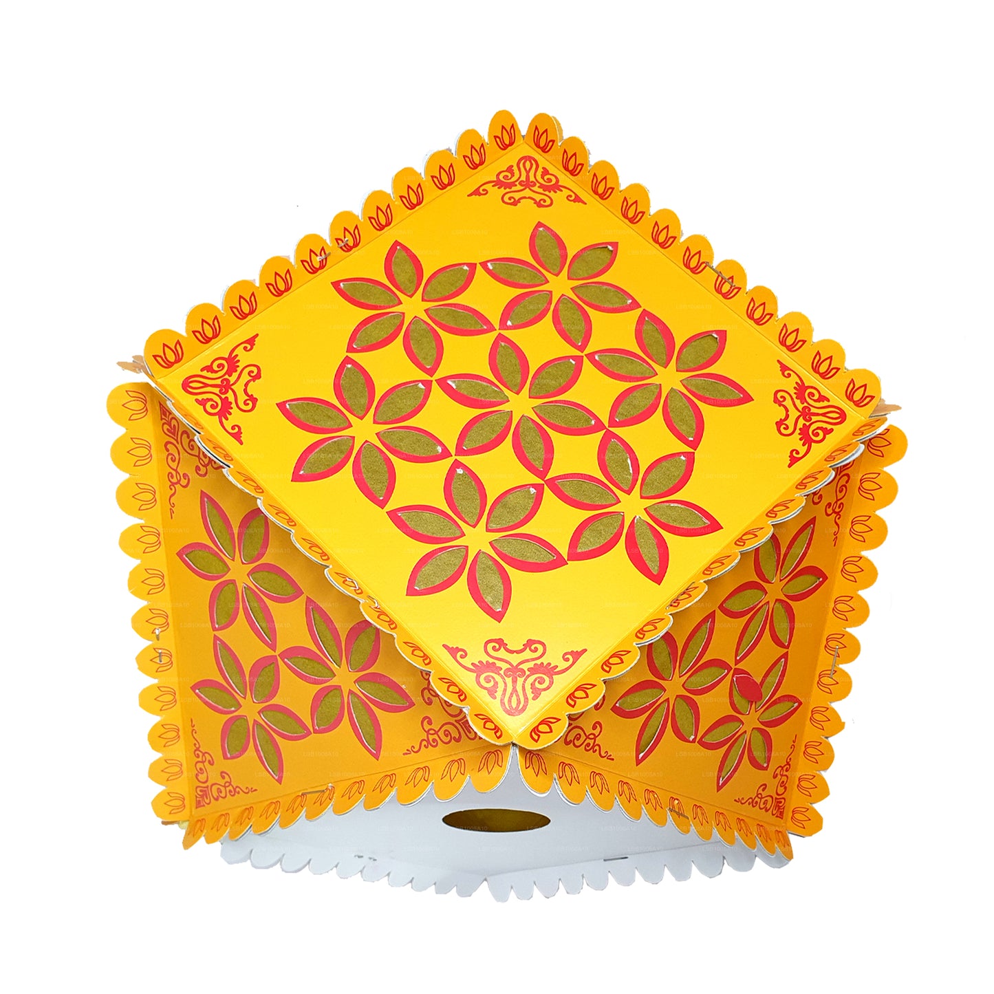Lakpura Papp-Vesak-Laternen (Atapattam Koodu), 3er-Pack
