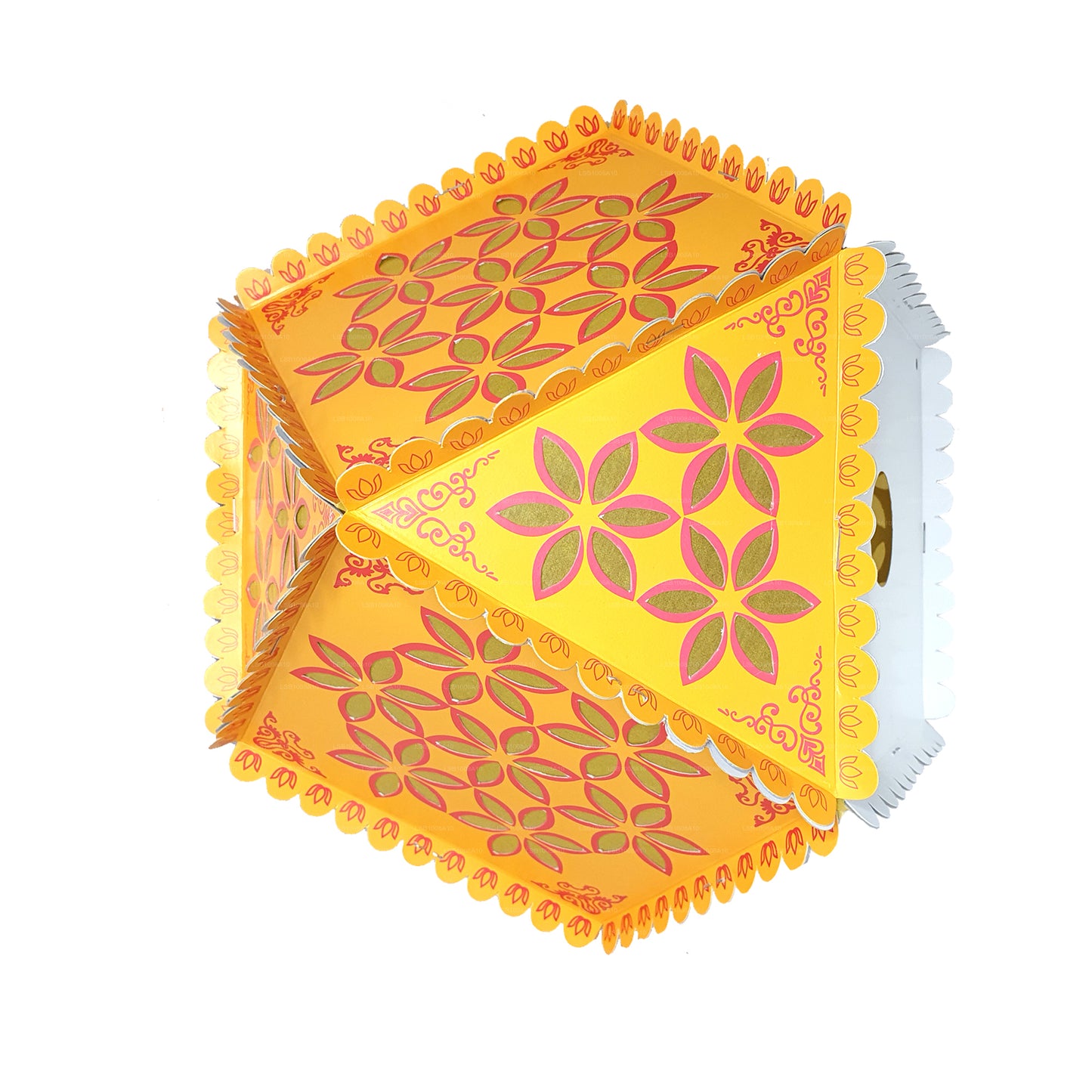 Lakpura Papp-Vesak-Laternen (Atapattam Koodu), 3er-Pack