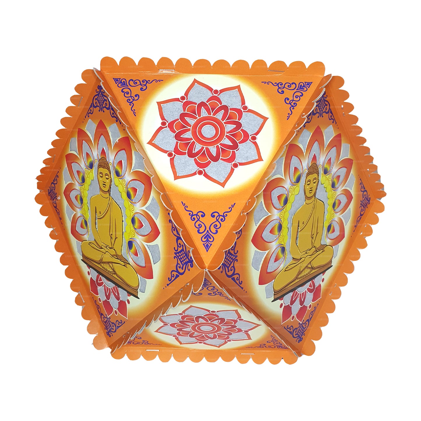 Lakpura Papp-Vesak-Laternen (Atapattam Koodu), 3er-Pack