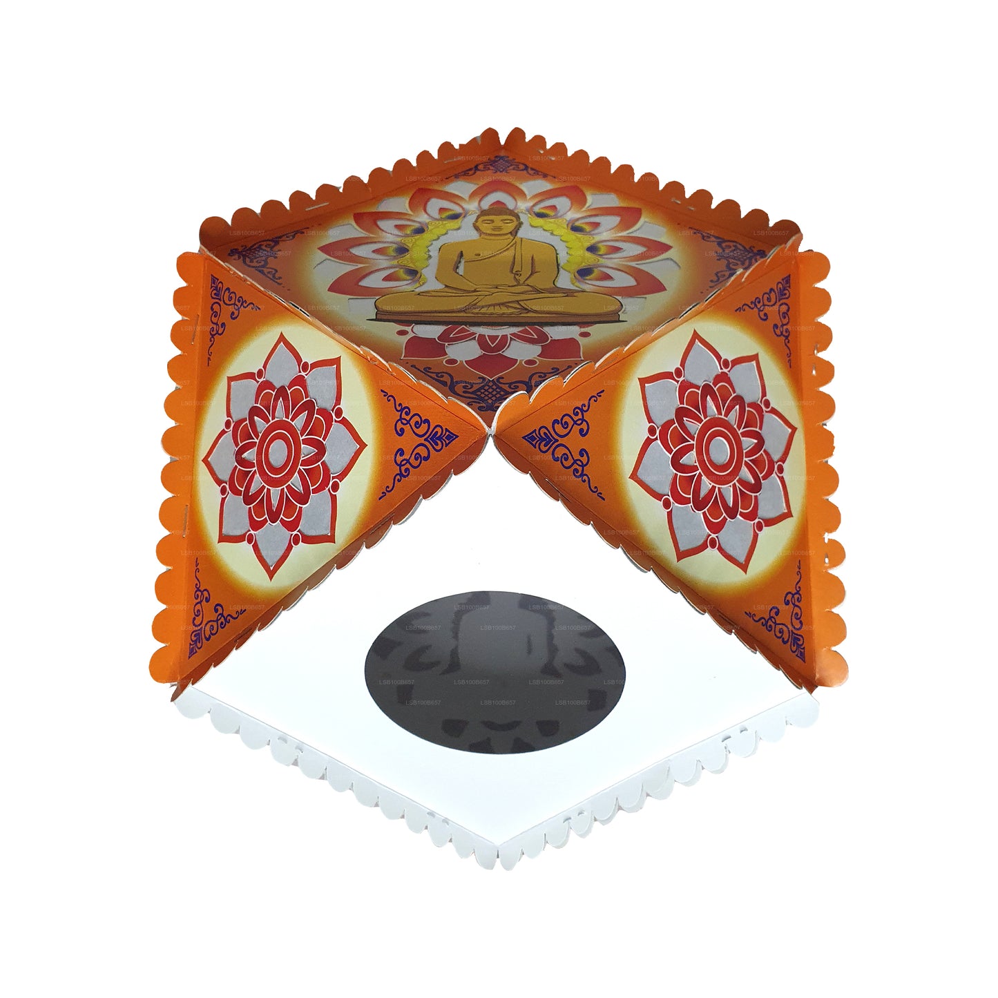 Lakpura Papp-Vesak-Laternen (Atapattam Koodu), 3er-Pack