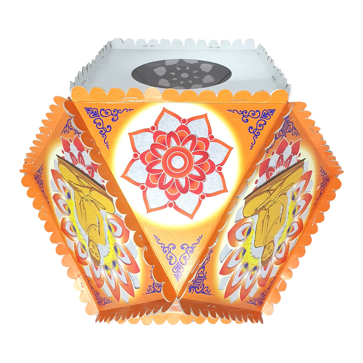 Lakpura Papp-Vesak-Laternen (Atapattam Koodu), 3er-Pack