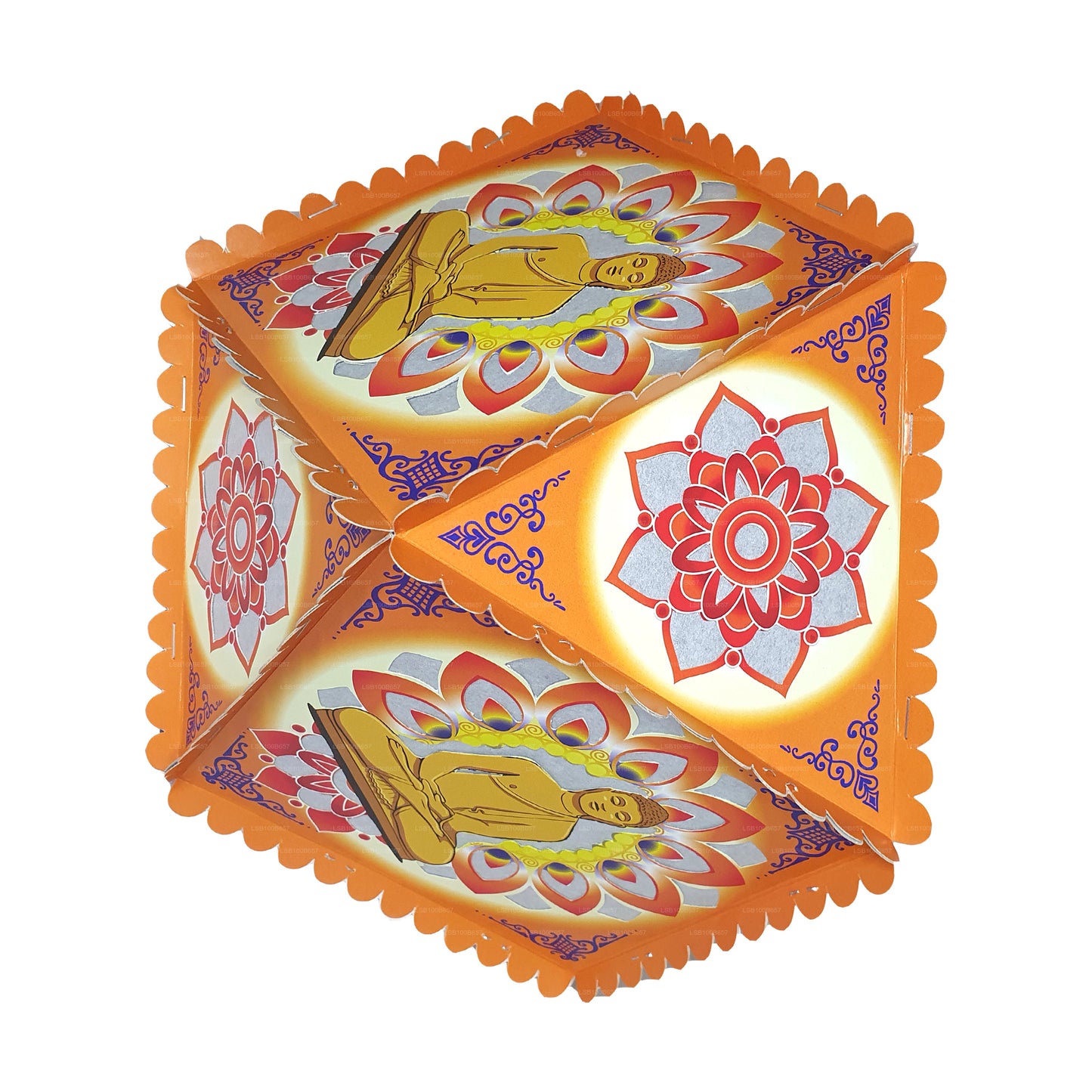 Lakpura Papp-Vesak-Laternen (Atapattam Koodu), 3er-Pack