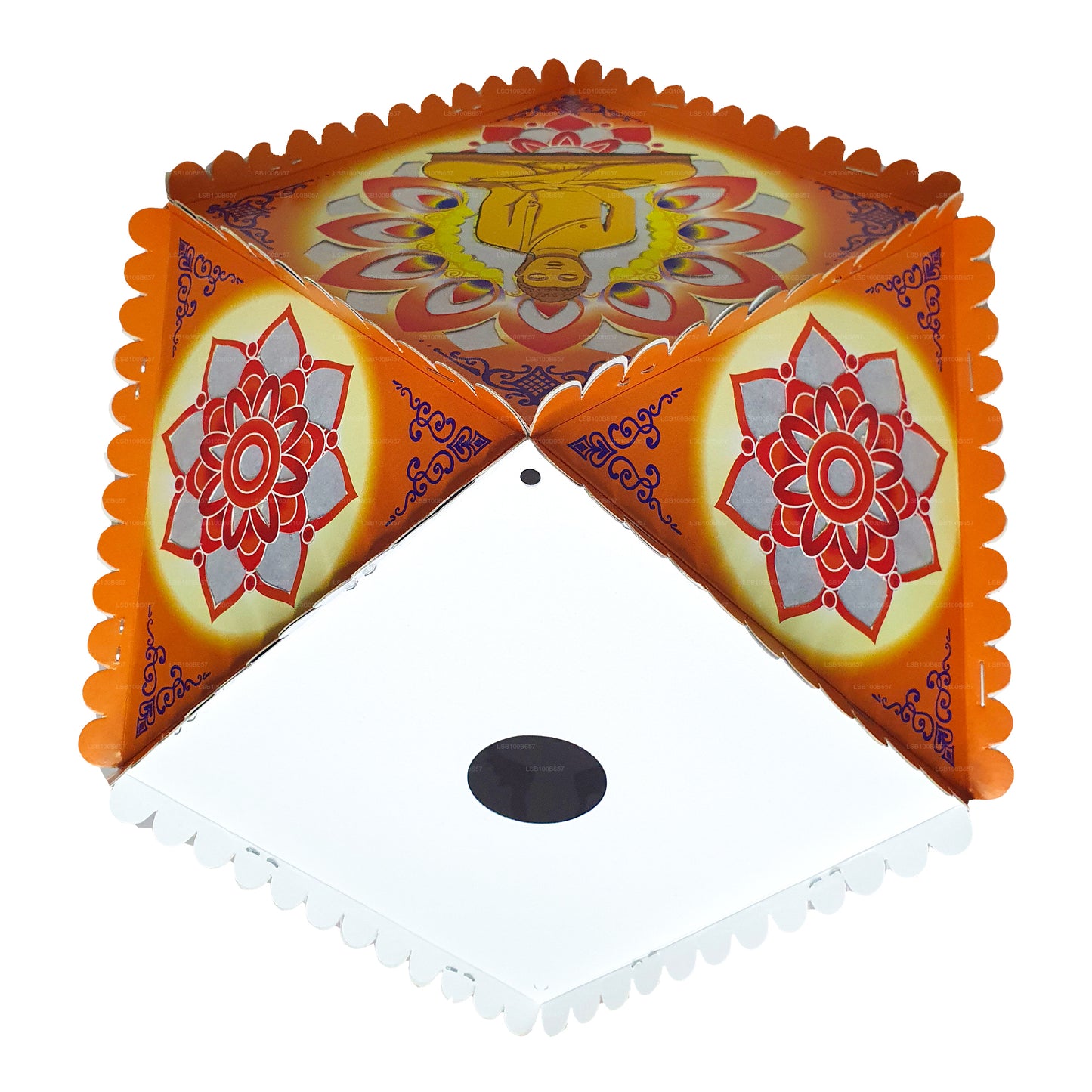 Lakpura Papp-Vesak-Laternen (Atapattam Koodu), 3er-Pack