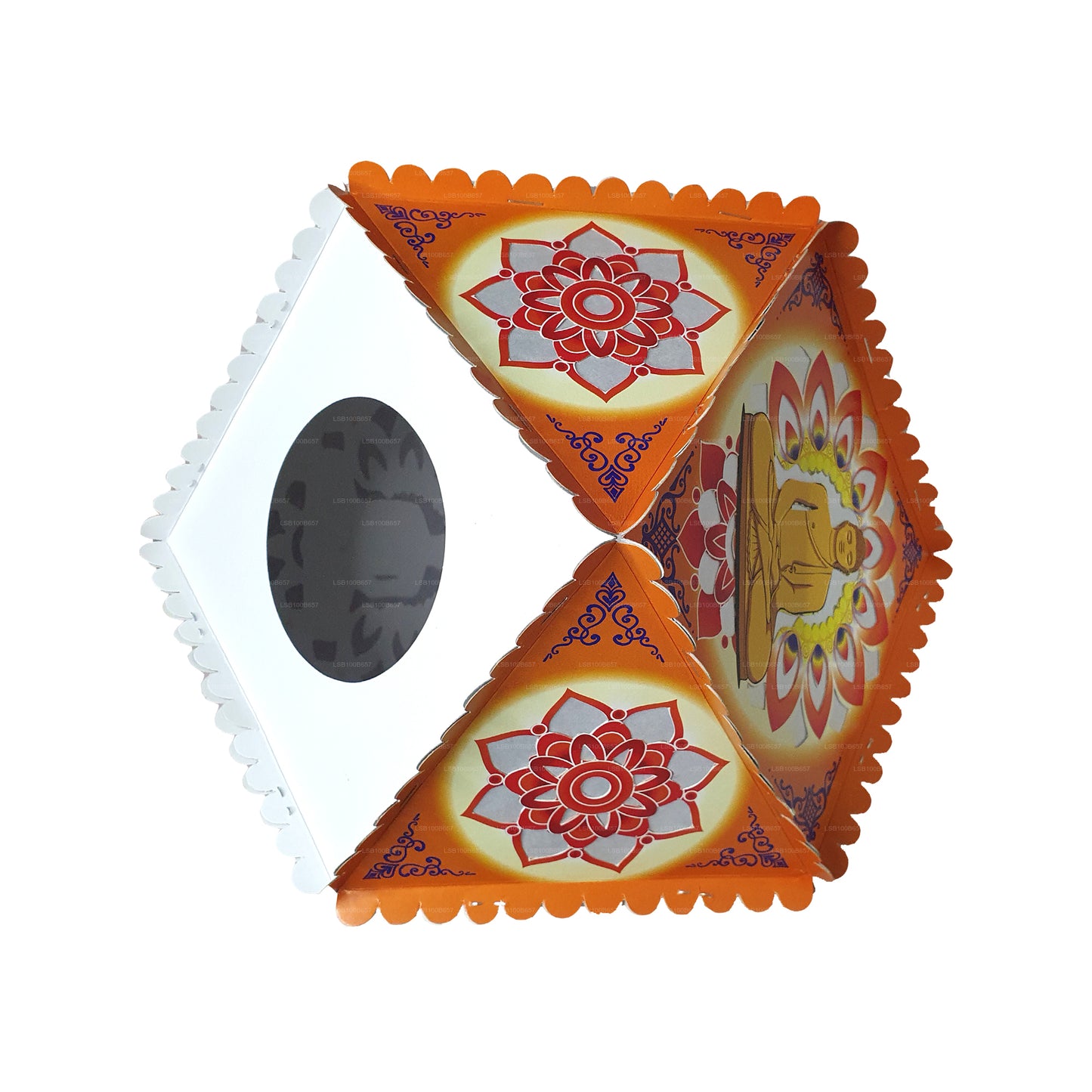 Lakpura Papp-Vesak-Laternen (Atapattam Koodu), 3er-Pack