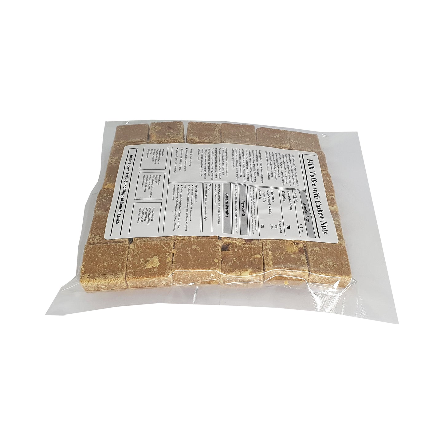 Lakpura Milch-Toffee mit Cashewnüssen (50 Stück)