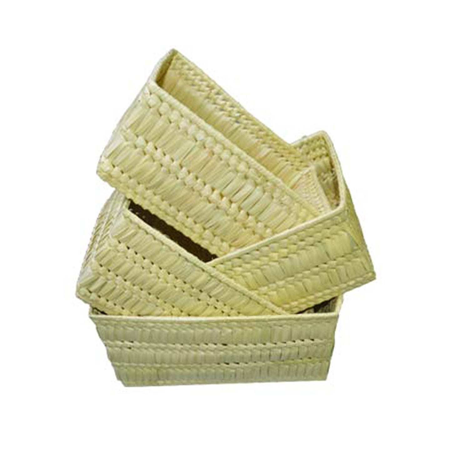 Lakpura® Palmyrah-Korb, quadratische Form (vierteilig), Design B
