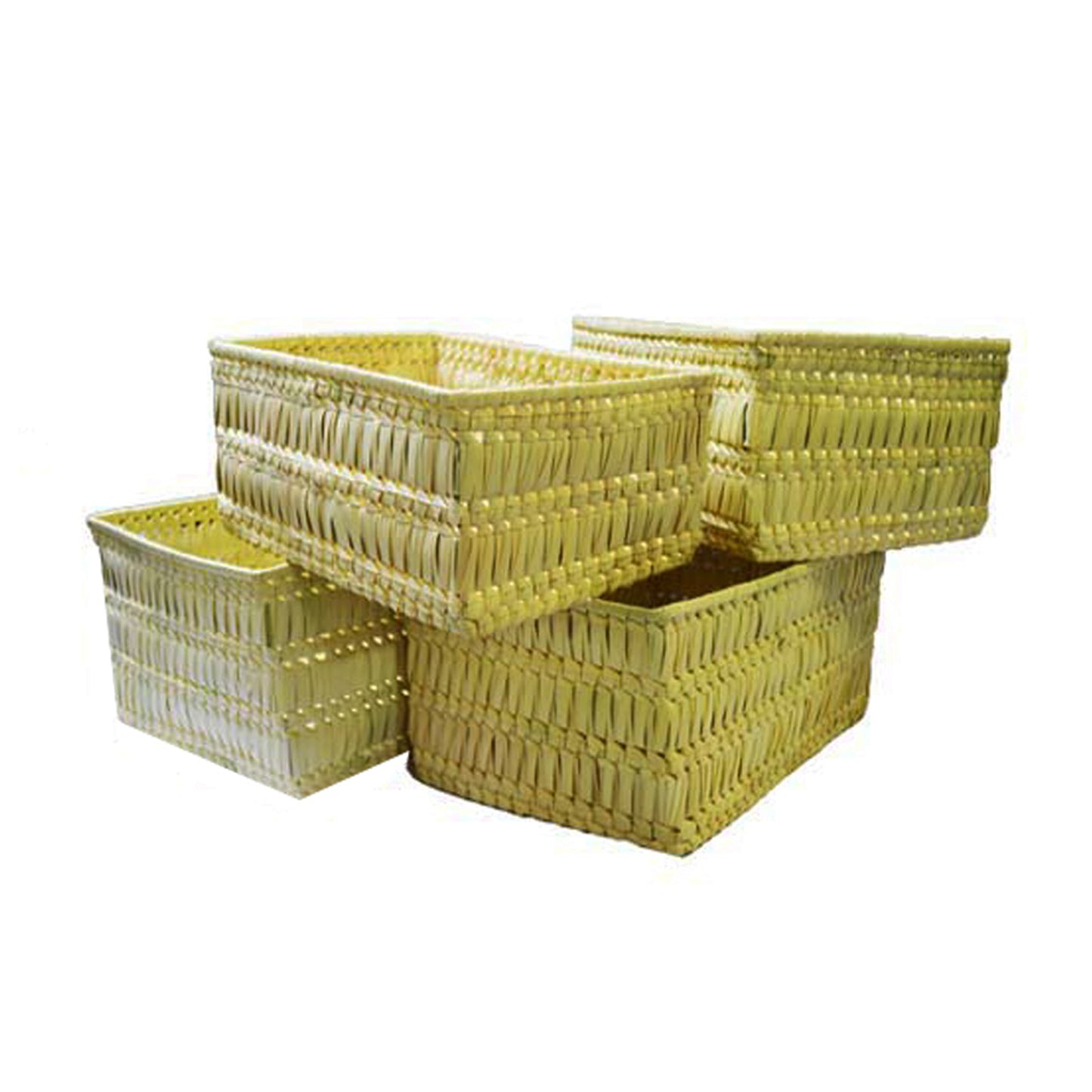 Lakpura® Palmyrah-Korb, quadratische Form (vierteilig), Design B