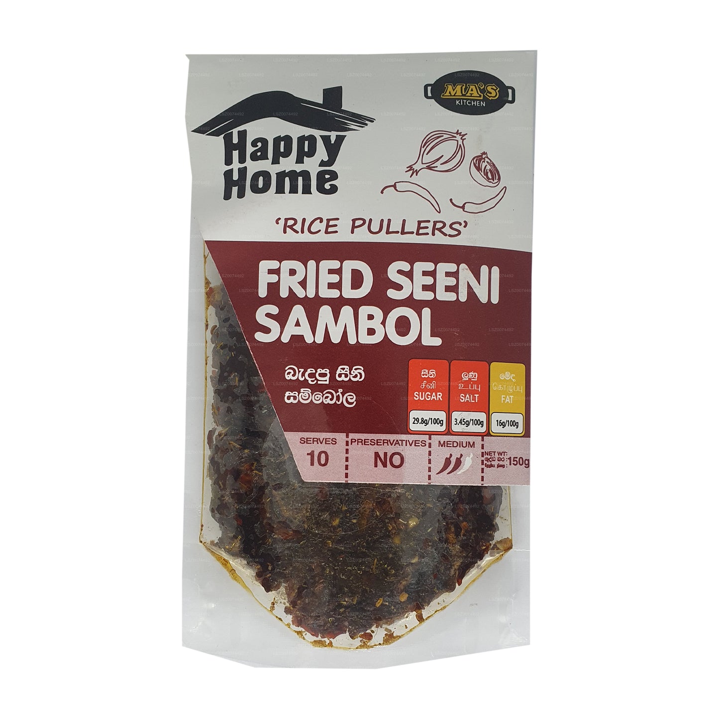 MA's Kitchen Happy Home Gebratener Seeni Sambal (150 g)