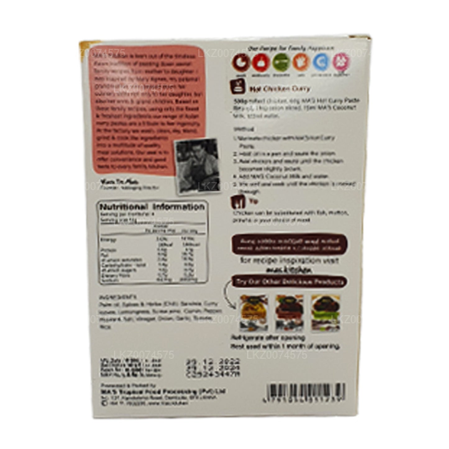 MA's Kitchen Scharfe Currypaste aus Sri Lanka (60 g)