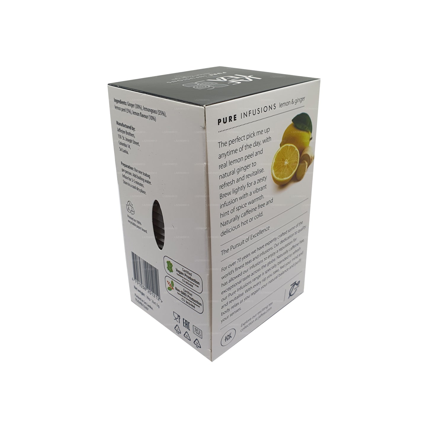 Jaf Tea Pure Infusions Zitrone & Ingwer Tee (30g) Folienumschlag Teebeutel