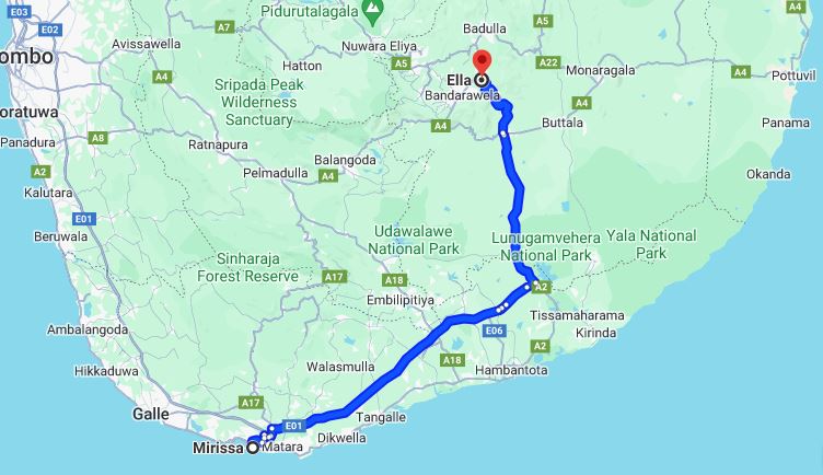 Privater Transfer von Mirissa City nach Ella City