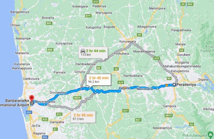 Privater Transfer von Peradeniya City zum Flughafen Colombo (CMB)