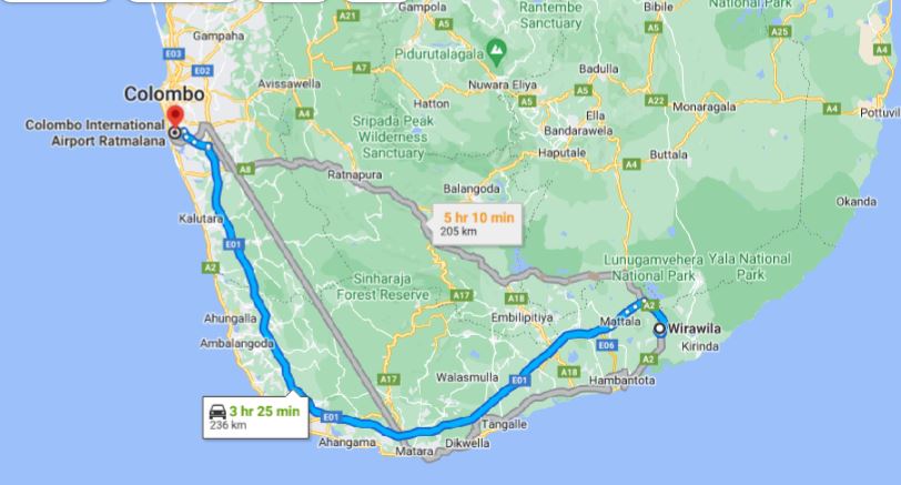 Privater Transfer von Wirawila City zum Flughafen Colombo (CMB)