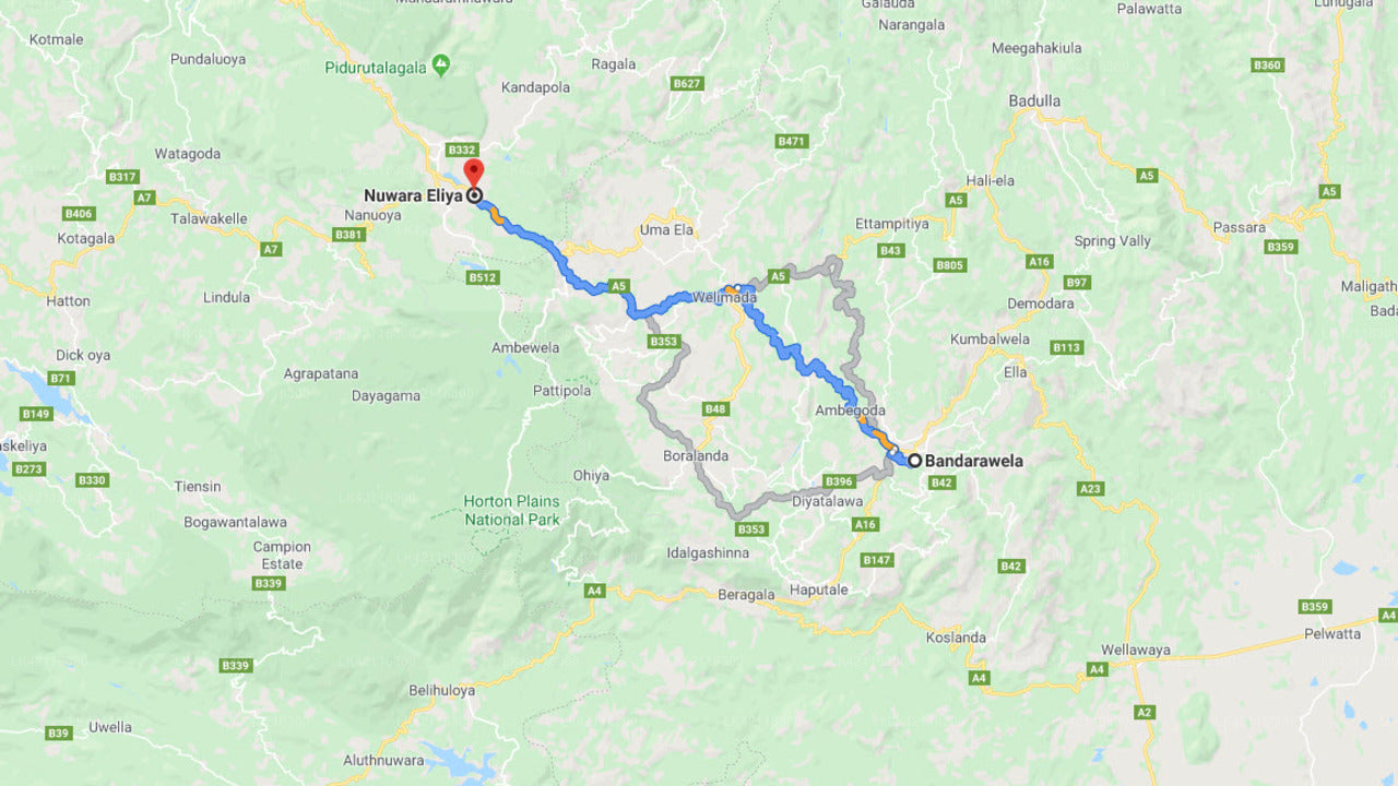 Privater Transfer von Bandarawela City nach Nuwara Eliya City