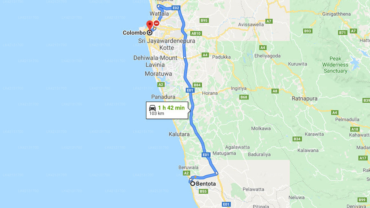 Privater Transfer von Bentota City nach Colombo City