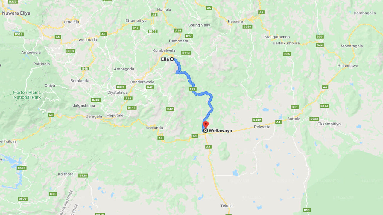 Privater Transfer von Ella City nach Wellawaya City