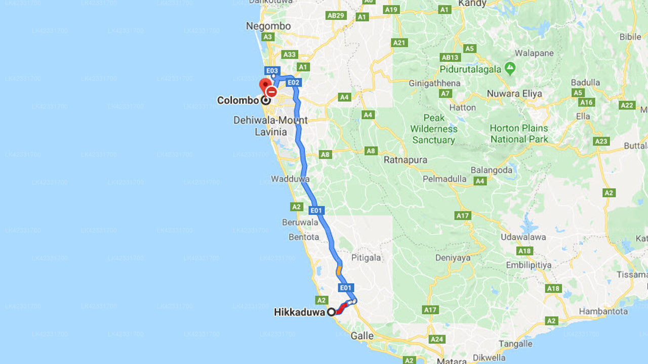 Privater Transfer von Hikkaduwa nach Colombo