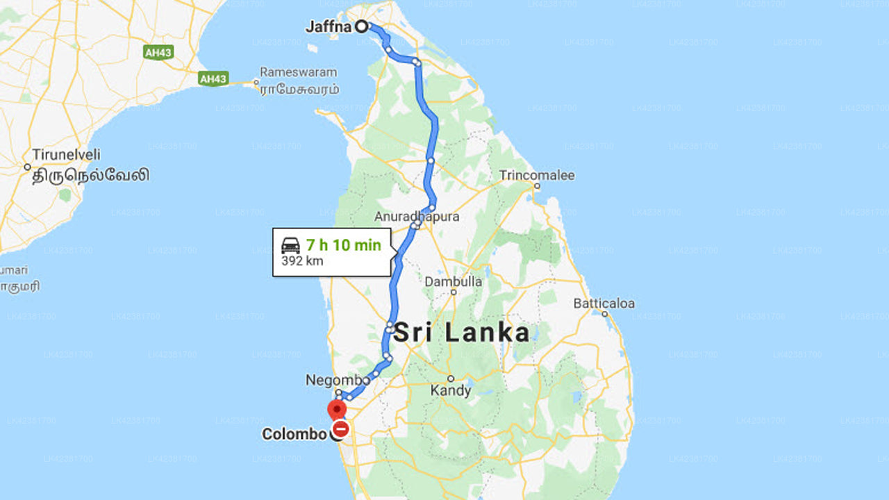 Privater Transfer von Jaffna nach Colombo