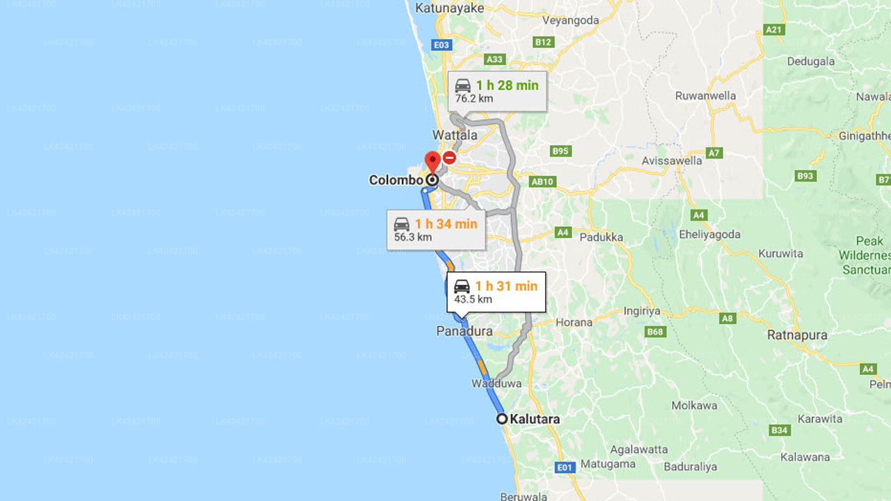 Privater Transfer von Kalutara nach Colombo