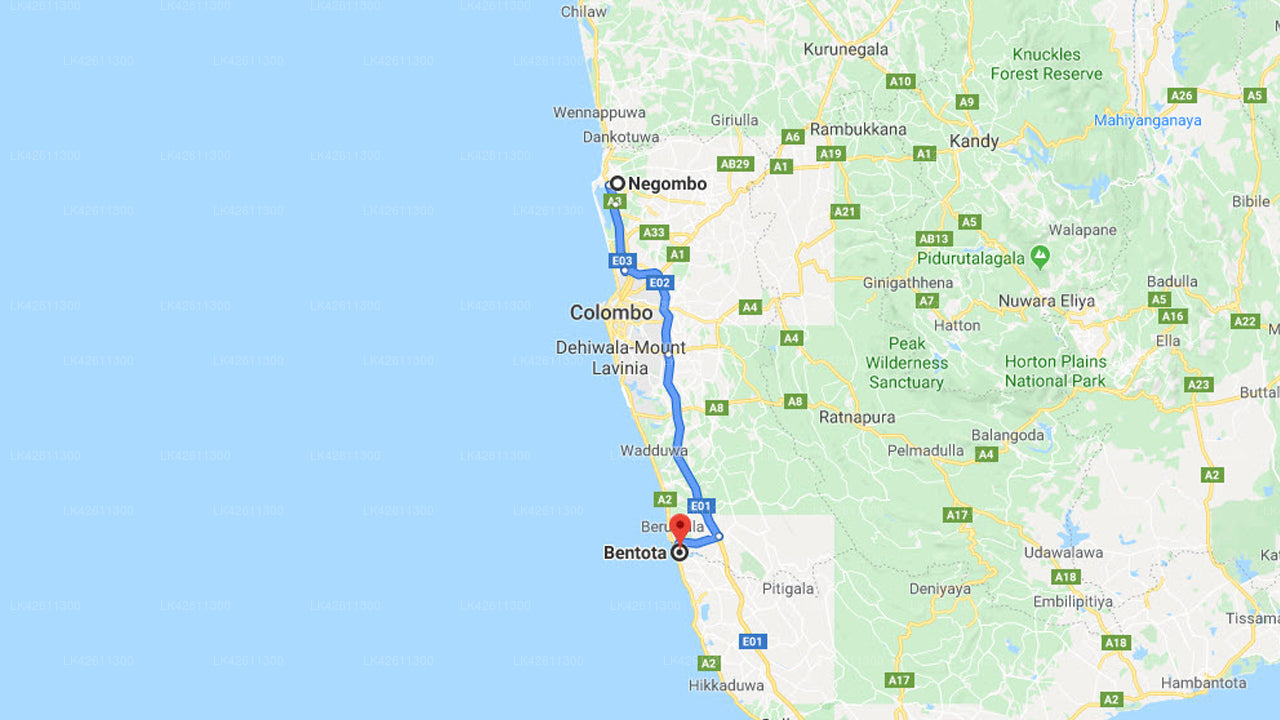 Privater Transfer von Negombo City nach Bentota City