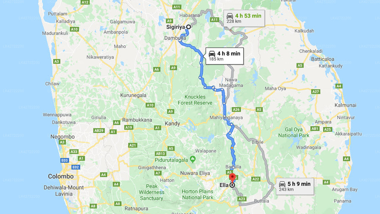 Privater Transfer von Sigiriya City nach Ella City