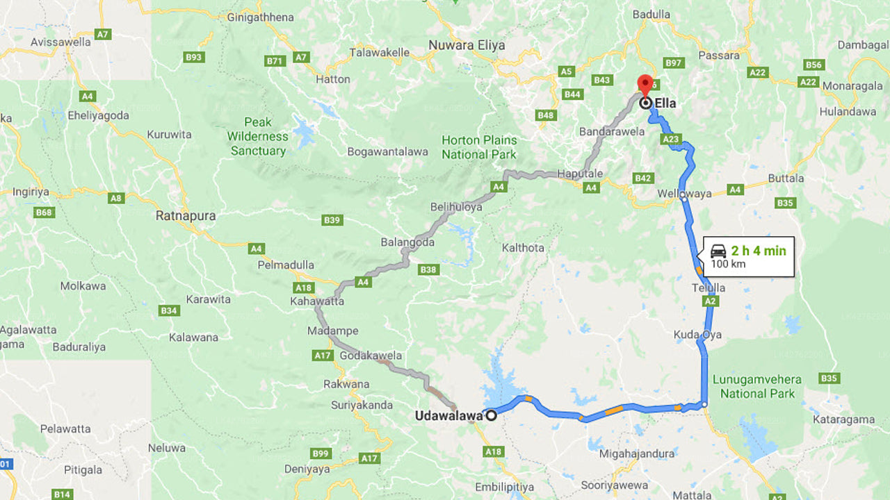 Privater Transfer von Udawalawe City nach Ella City