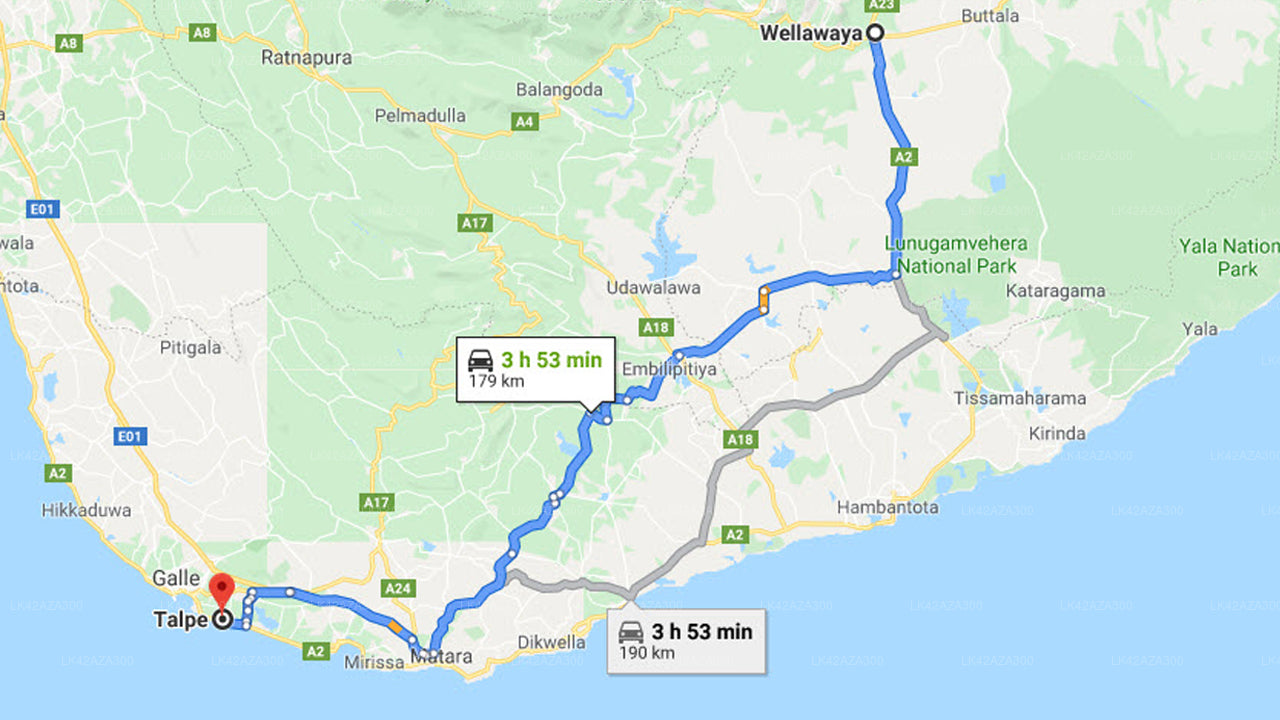 Privater Transfer von Wellawaya City nach Talpe City