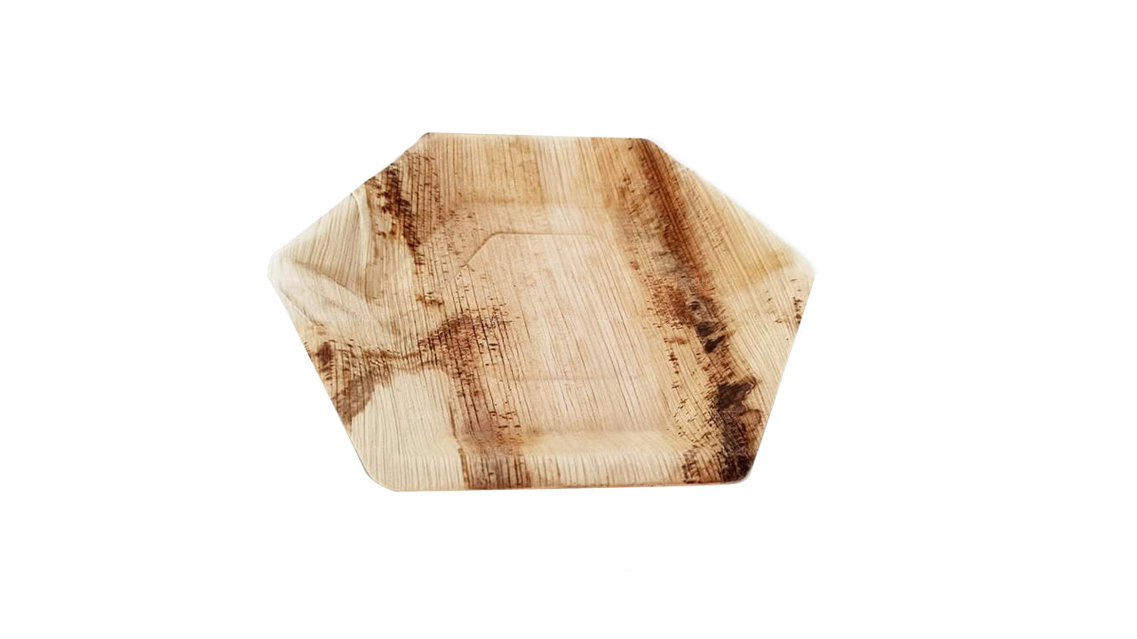 Handgefertigter Areca-Blatt-Speiseteller (Hexagon-Typ)