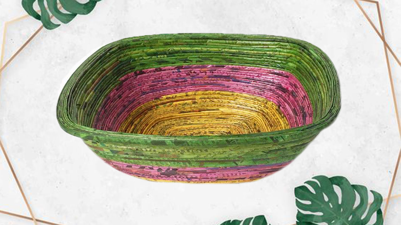 Handgefertigte Zeitungsschale (Quadrat, Groß)