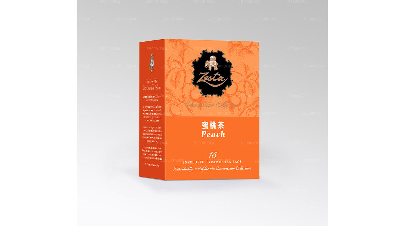 Zesta Pfirsich-Schwarztee – 15 Pyramiden-Teebeutel (30 g)