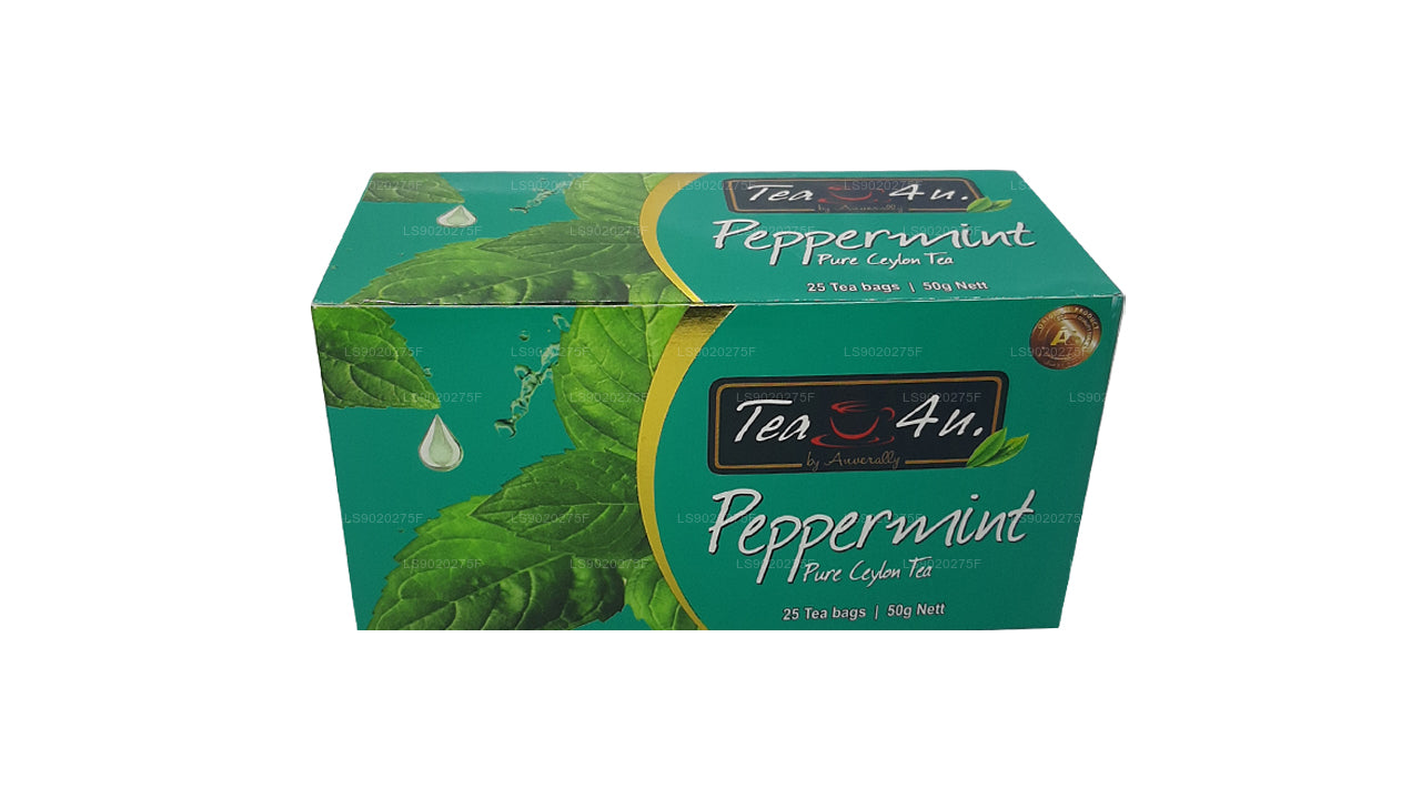 Tea4U Pfefferminz reiner Ceylon-Tee (50 g), 25 Teebeutel