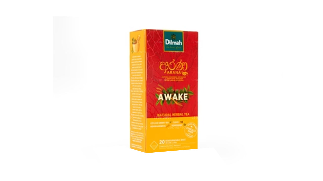 Dilmah Arana Awake Natürlicher grüner Kräutertee (20 Teebeutel ohne Etikett)
