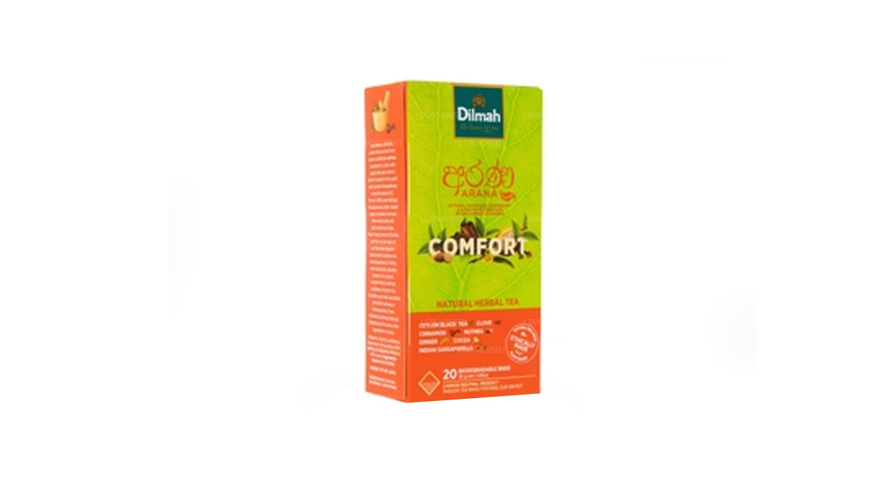 Dilmah Arana Comfort Natürlicher schwarzer Kräutertee (20 Teebeutel ohne Etikett)