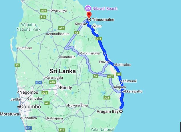 Privater Transfer von Arugam Bay City nach Trincomalee City