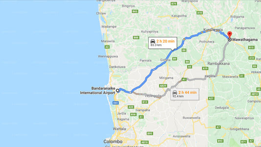 Privater Transfer von Mawathagama City zum Flughafen Colombo (CMB)