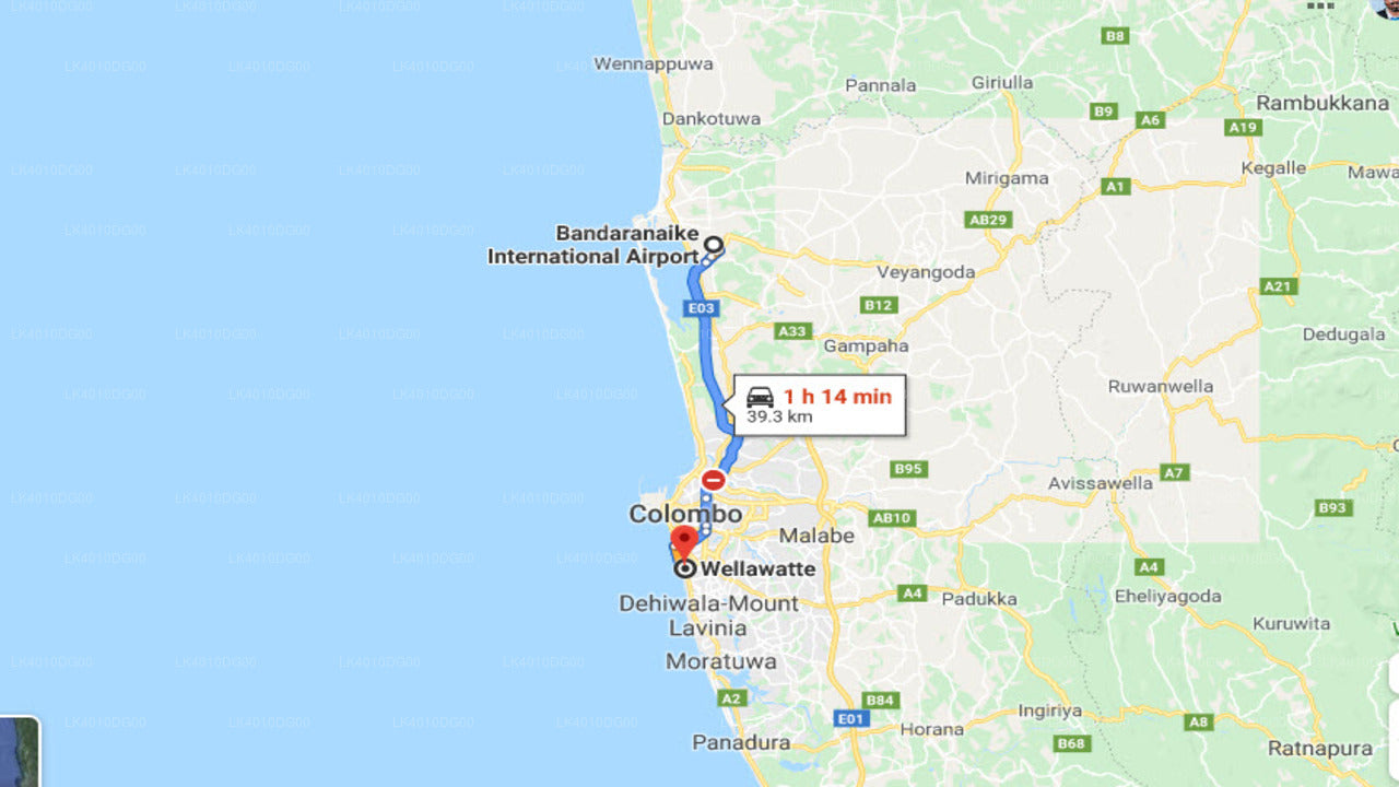 Privater Transfer von Wellawatte City zum Flughafen Colombo (CMB)