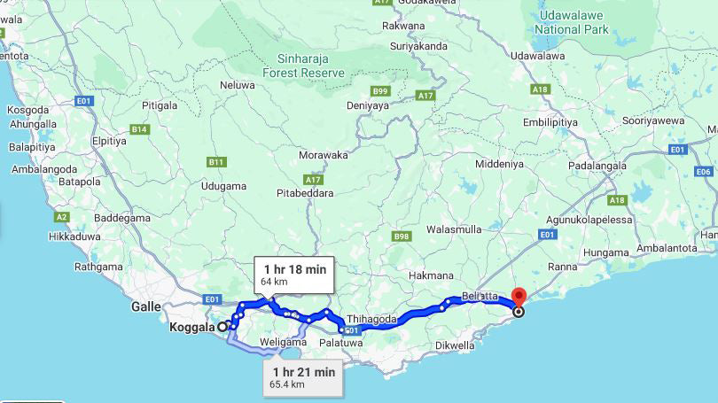 Privater Transfer von Koggala City nach Tangalle City