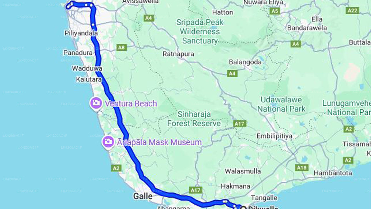 Privater Transfer von Dickwella City nach Colombo City