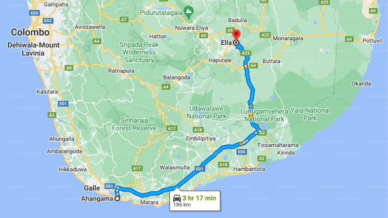 Privater Transfer von Ahangama City nach Ella City